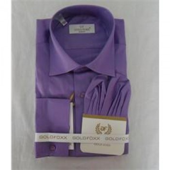 Gold Fox Purple Slim Fit Men's Longsleeve Office Shirt